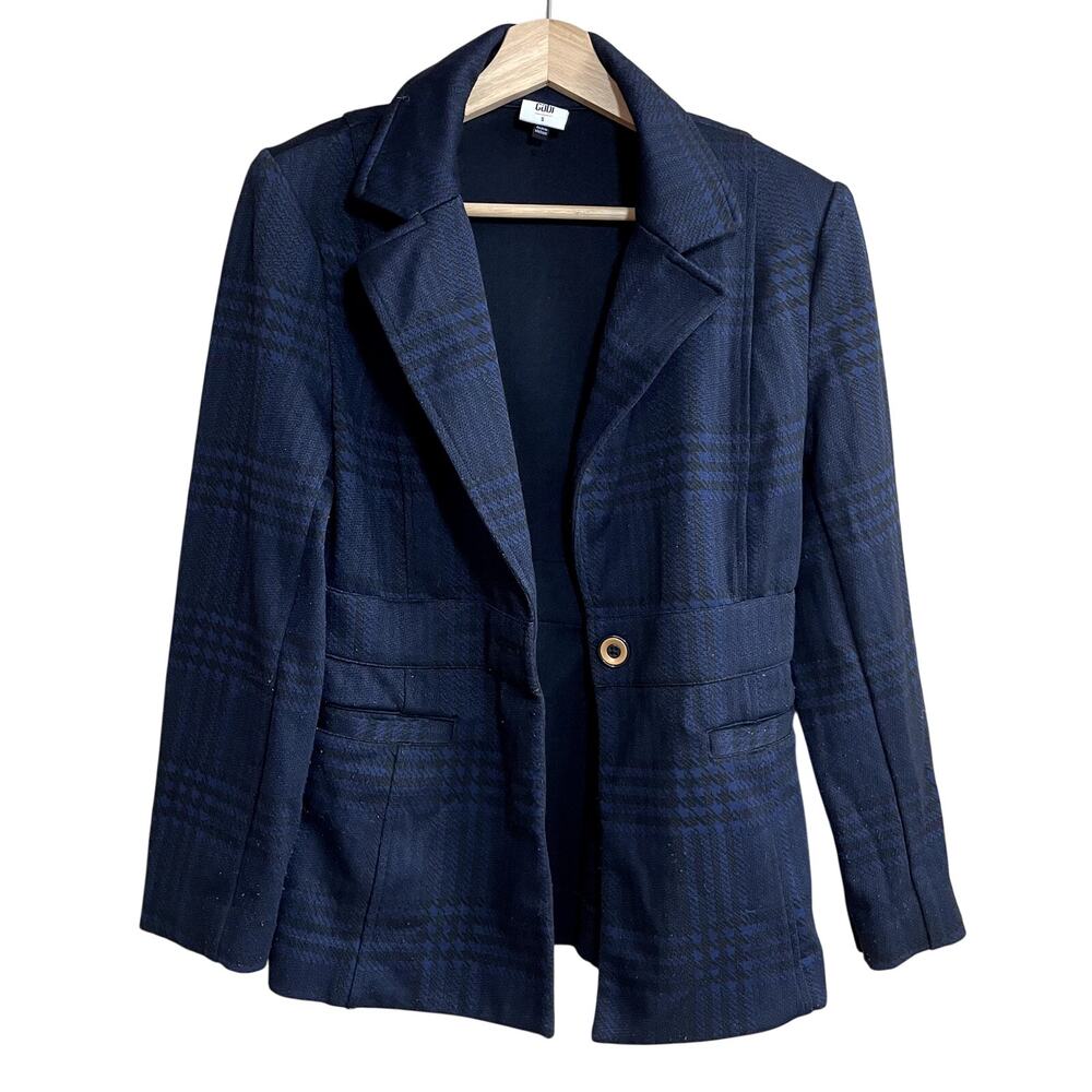 cabi navy blue blazer sweater button detail women's size small capsule wardrobe